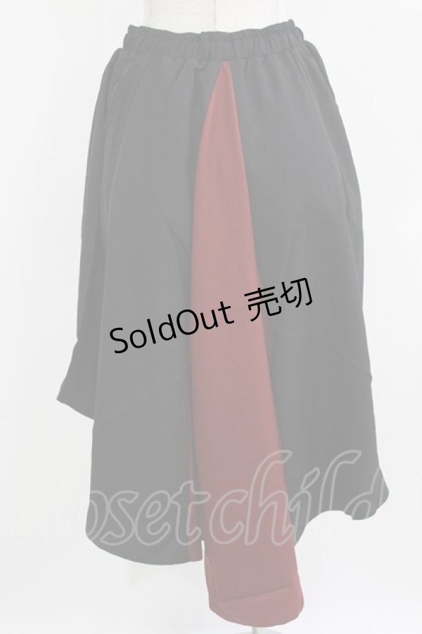 画像3: Qutie Frash / 和柄プリーツスカート  黒×赤×紫 H-26-03-02-026-QU-SK-KB-ZH (3)