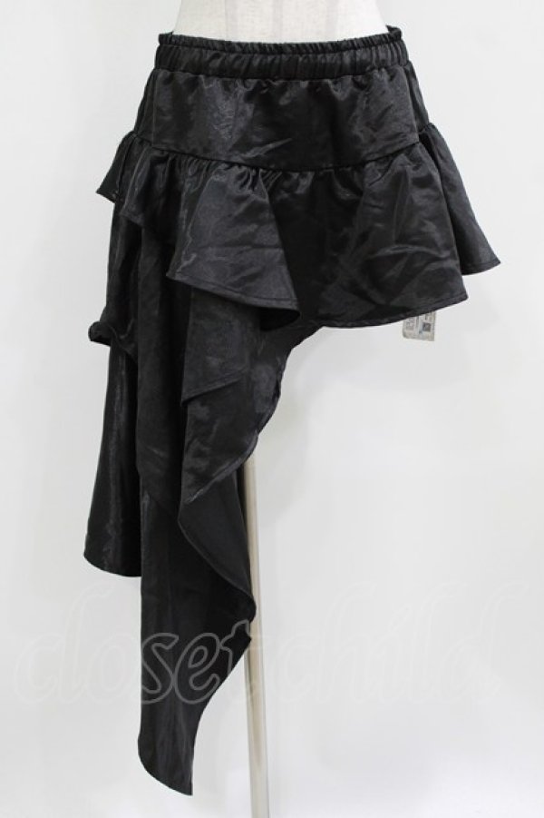 画像1: Qutie Frash / アシメラップスカート  黒 H-26-03-02-027-QU-SK-KB-ZH (1)