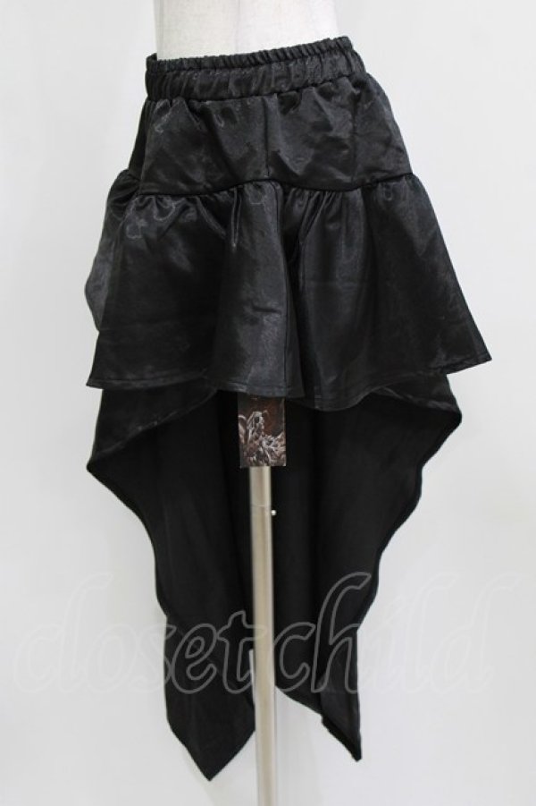 画像2: Qutie Frash / アシメラップスカート  黒 H-26-03-02-027-QU-SK-KB-ZH (2)