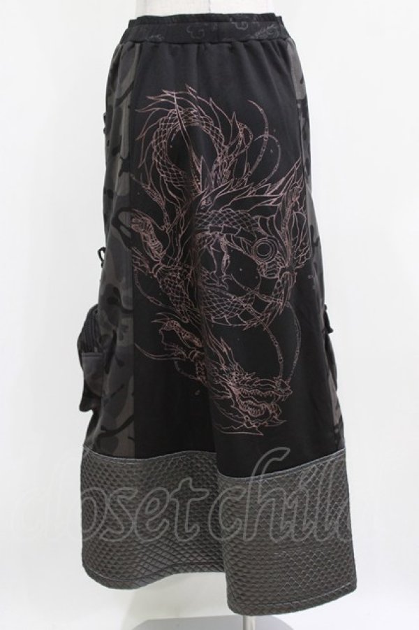 画像3: Qutie Frash / ミリタリーロングスカート  黒 H-26-03-02-029-QU-SK-KB-ZH (3)