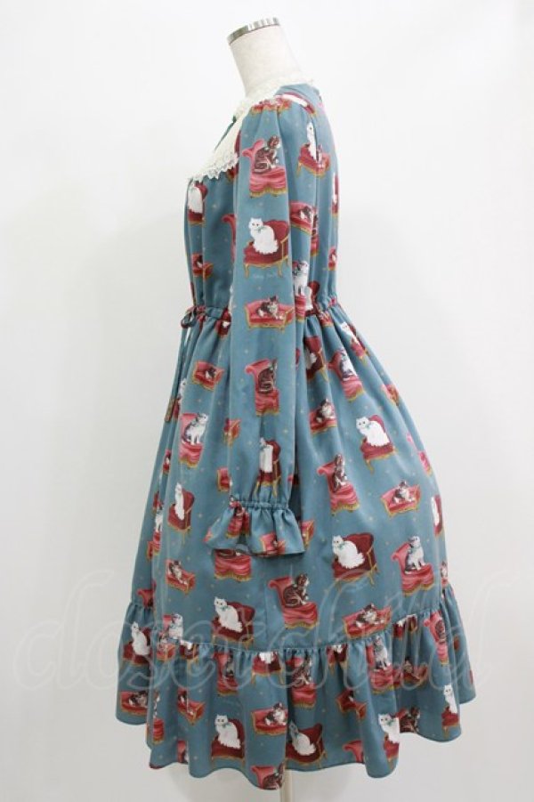 画像2: Melody BasKet / Cats castleレースヨークワンピース M ブルーグリーン H-26-03-02-004-LO-OP-KB-ZH (2)