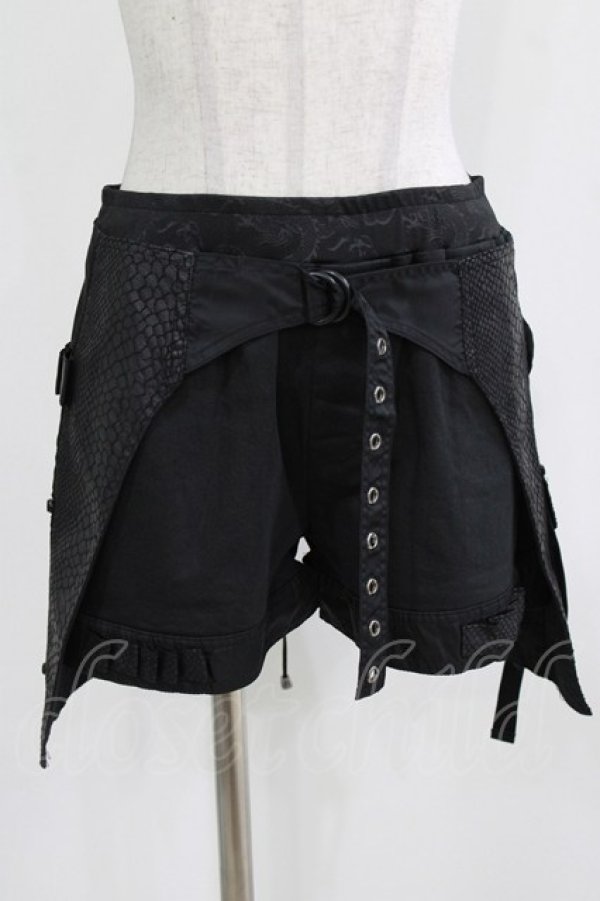 画像1: Qutie Frash / ラップ付ショートパンツ  ブラック H-26-03-02-034-QU-PA-KB-ZH (1)