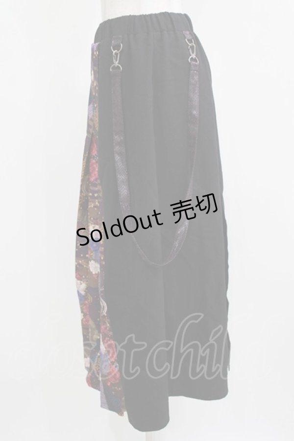 画像2: Qutie Frash / インナーパンツ付スリットスカート  黒×紫 H-26-03-02-035-QU-SK-KB-ZH (2)