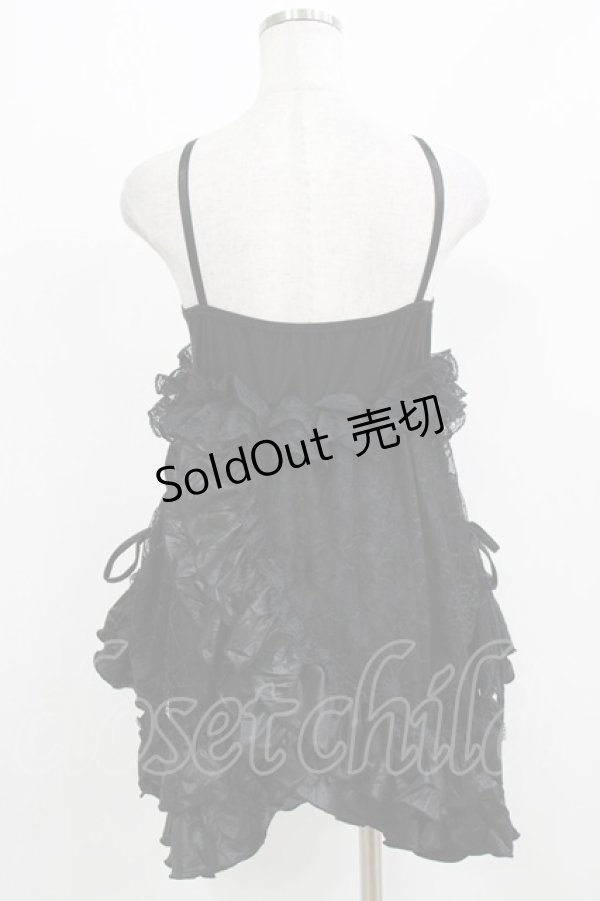 画像3: Qutie Frash / メッシュフリルベビードール  黒×黒 H-26-03-02-036-QU-TO-KB-ZH (3)