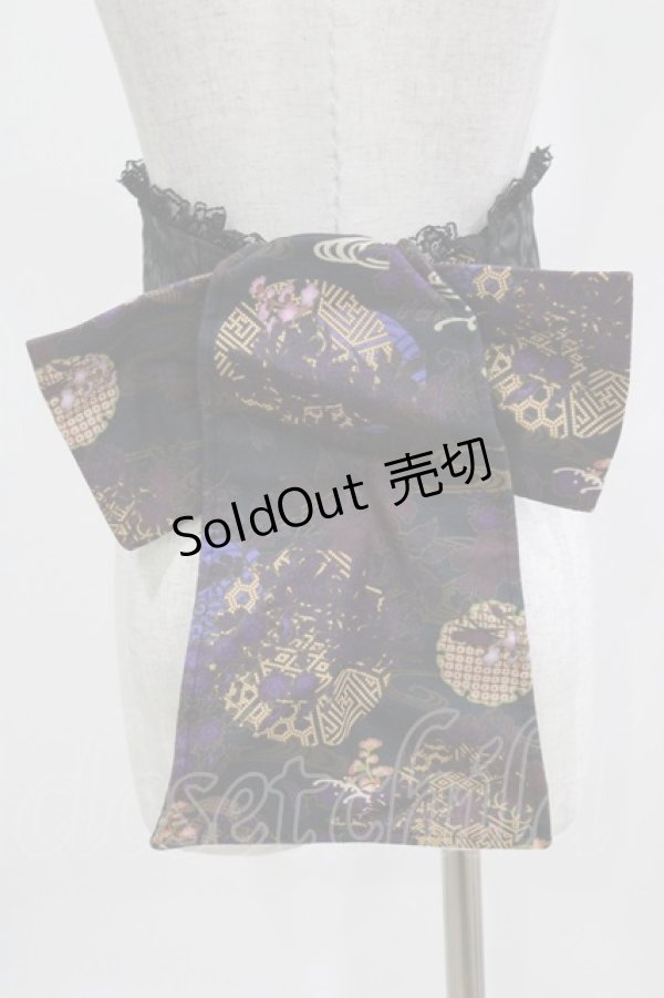 画像3: Qutie Frash / 花魁帯コルセット  黒×紫 H-26-03-02-037-QU-SK-KB-ZH (3)