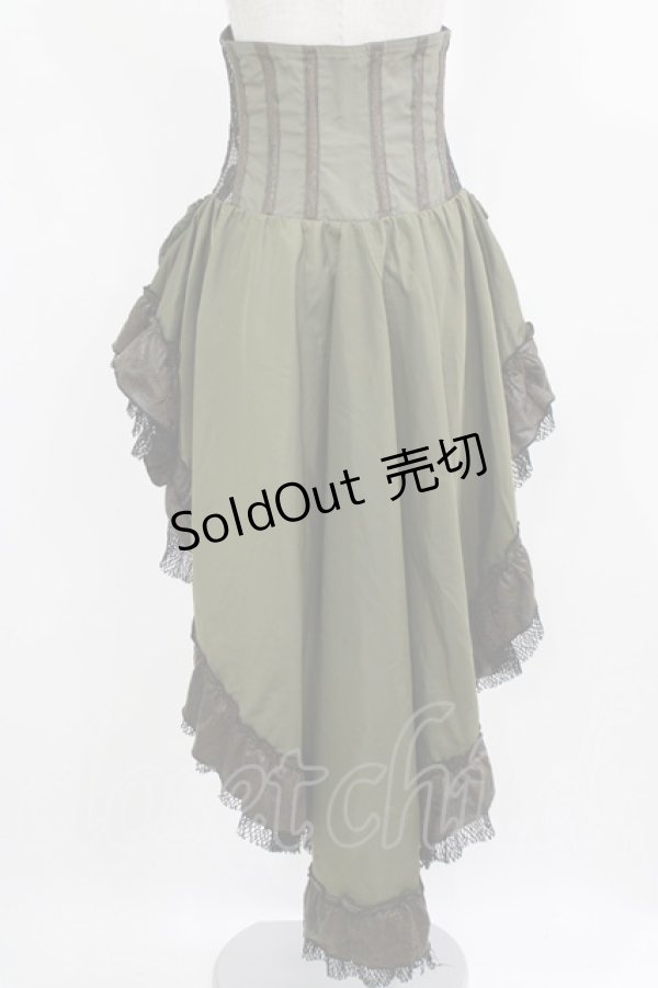 画像3: Qutie Frash / ロングオーバーコルセット  カーキ H-26-03-02-038-QU-ZA-KB-ZH (3)