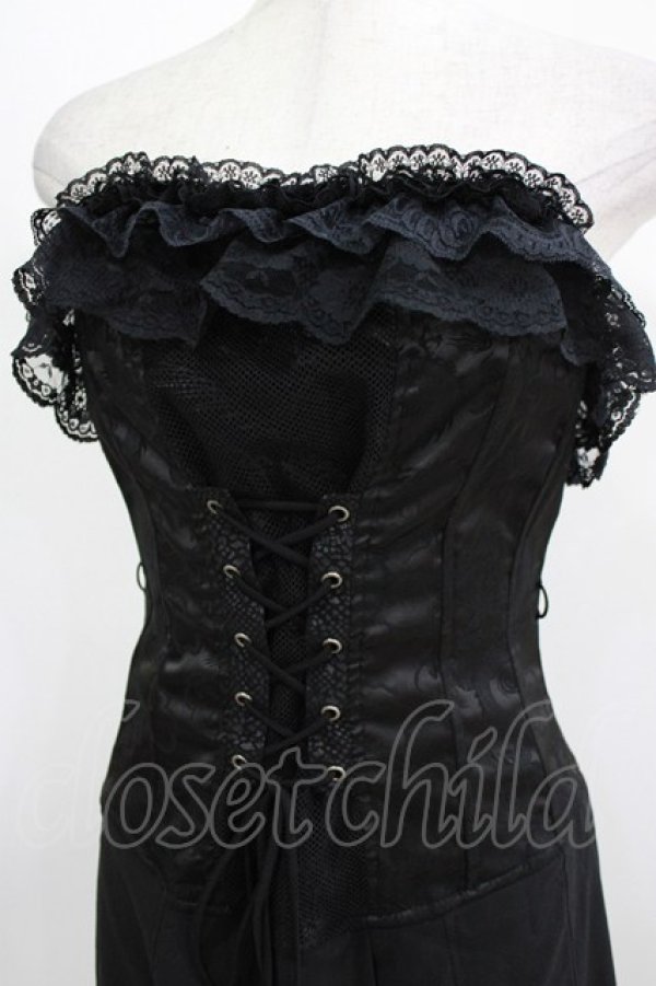 画像4: Qutie Frash / ロングオーバーコルセットビスチェ  黒 H-26-03-02-039-QU-TO-KB-ZH (4)