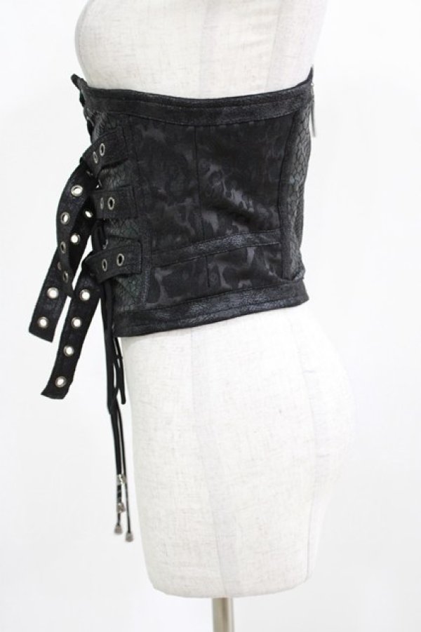 画像2: Qutie Frash / 3連ベルトコルセット  黒 H-26-03-02-040-QU-ZA-KB-ZH (2)