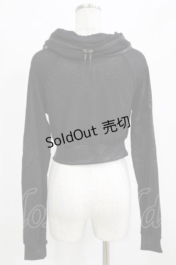 画像3: Qutie Frash / レイヤード風切替パーカー  黒 H-26-03-02-045-QU-TO-KB-ZH (3)