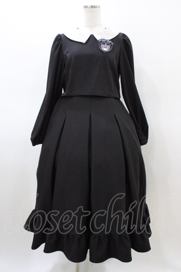 画像1: m petit by misako / サンリオキャラクターズコラボ クロミワッペン付きワンピース M ブラック H-26-03-02-1034-LO-OP-NS-ZH (1)