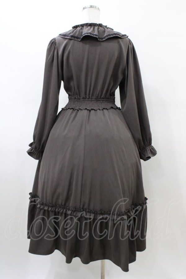 画像2: m petit by misako / AOK*フリルカラータックワンピース M ブラウン H-26-03-02-1036-LO-OP-NS-ZH (2)