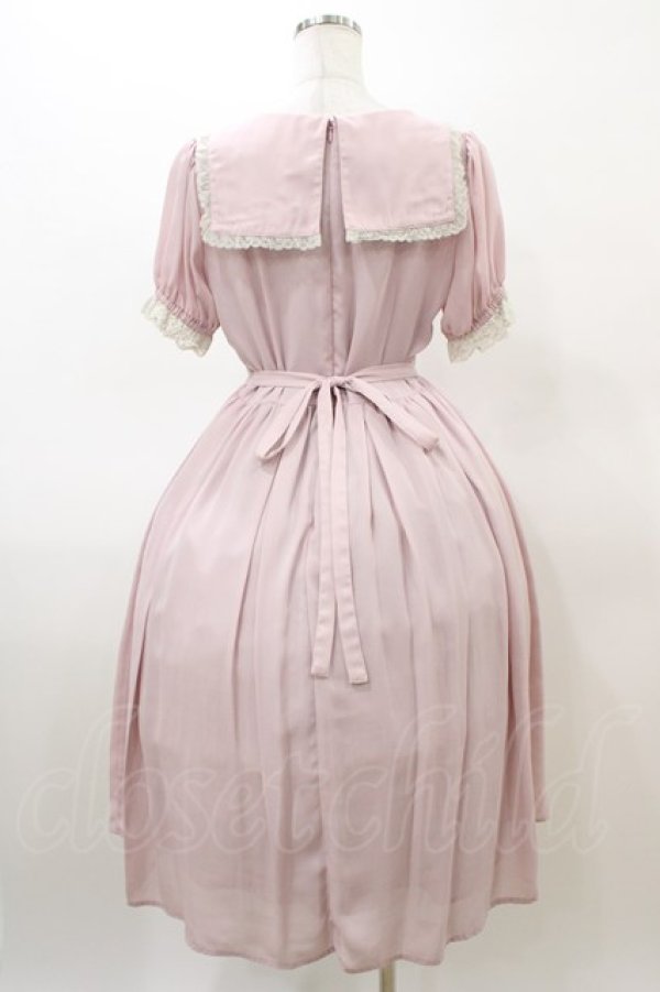 画像2: Ank Rouge / スクエアカラーワンピース M ピンク H-26-03-02-1043-CA-OP-NS-ZH (2)