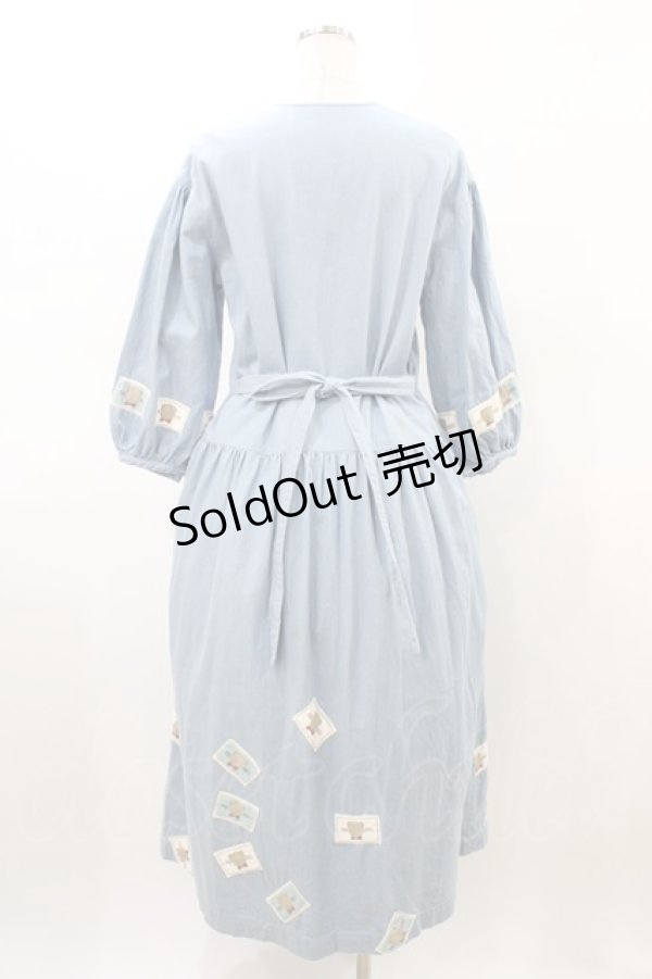 画像2: PINK HOUSE / ロゴワッペンデニムワンピース Free ブルー H-26-03-02-1044-LO-OP-NS-ZH (2)