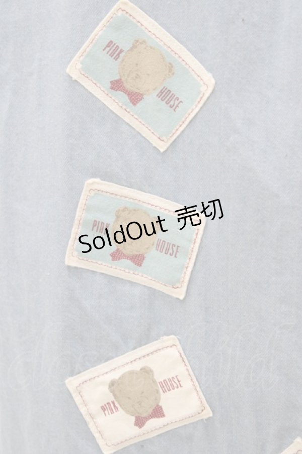 画像3: PINK HOUSE / ロゴワッペンデニムワンピース Free ブルー H-26-03-02-1044-LO-OP-NS-ZH (3)