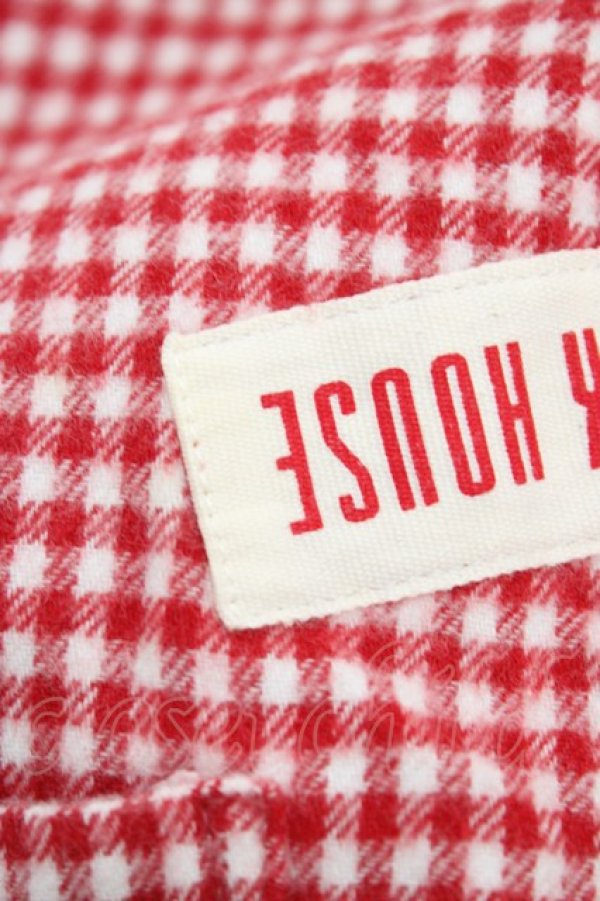 画像4: PINK HOUSE / ロゴワッペンチェックシャツ Free レッド H-26-03-02-1052-LO-BL-NS-ZH (4)