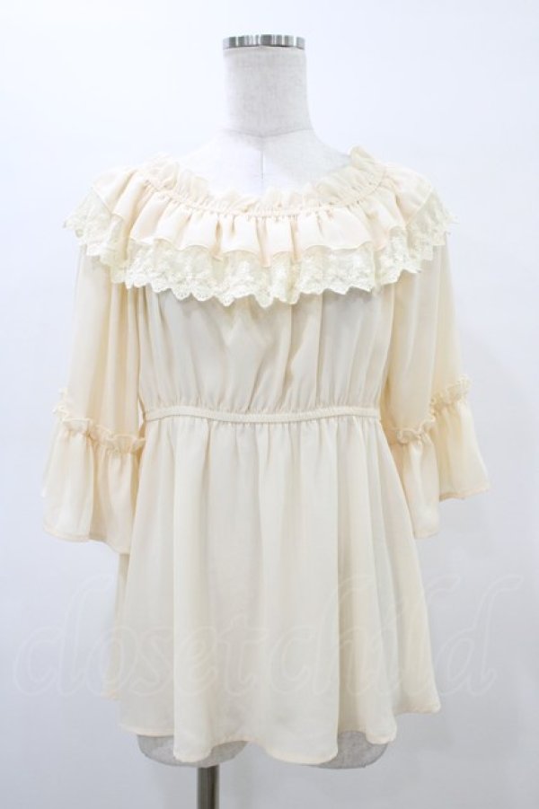 画像1: axes femme kawaii / エンパイアフリルブラウス M 生成り H-26-03-02-1059-AX-BL-NS-ZH (1)