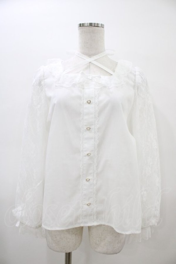 画像1: Lovely Tency / 眞白ありすコラボ/レースブラウス M 白 H-26-03-02-1061-GO-BL-NS-ZH (1)