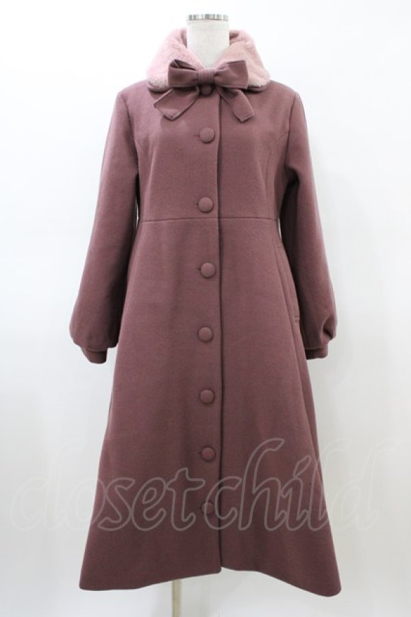 画像1: m petit by misako / AM*リボンコート M ピンク H-26-03-02-1064-LO-CO-NS-ZH (1)