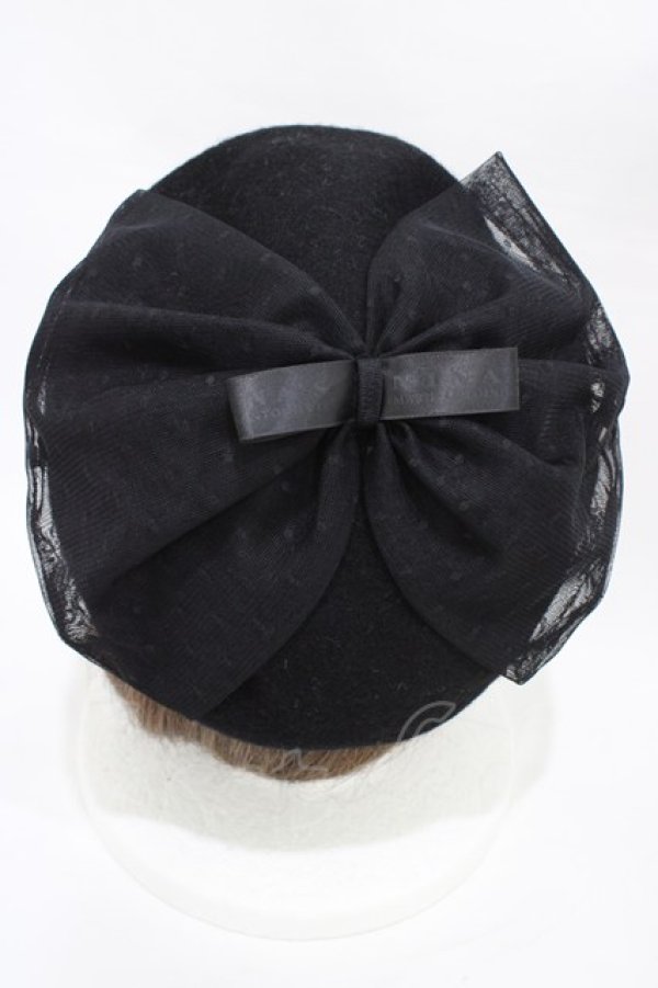 画像2: m petit by misako / NINA' Sコラボ リボンベレー  ブラック H-26-03-02-1008-LO-AC-NS-ZH (2)