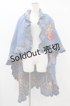 画像: PINK HOUSE / イチゴ柄ストール  ブルー H-26-03-02-1019-LO-ZA-NS-ZH