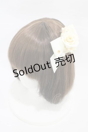 画像: Innocent World / ミニチュアローズリボンクリップ  生成×生成/Beige×Beige H-26-03-02-1003-IW-ZA-NS-ZH