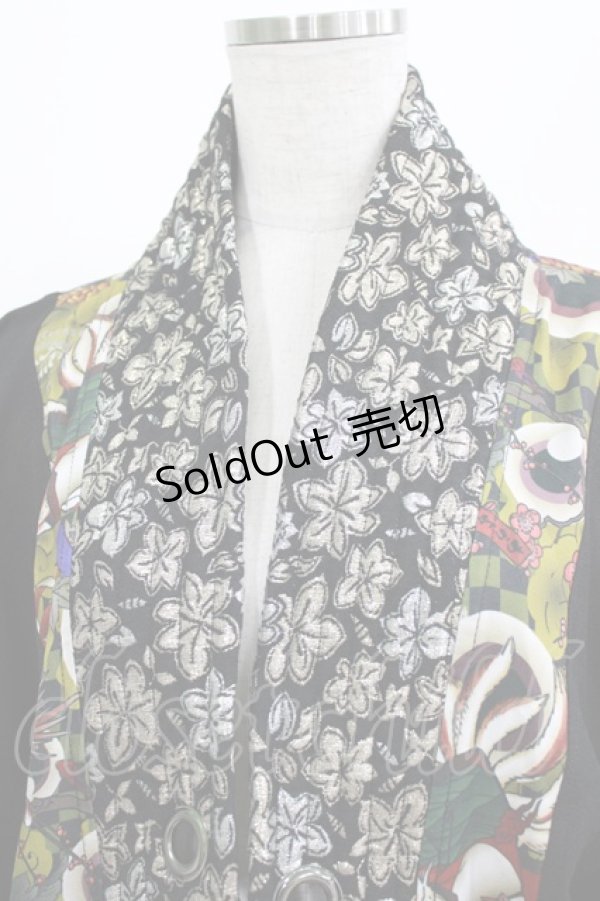 画像5: Qutie Frash / 着物ロングカーデ  黒 H-26-03-02-050-QU-TO-KB-ZH (5)