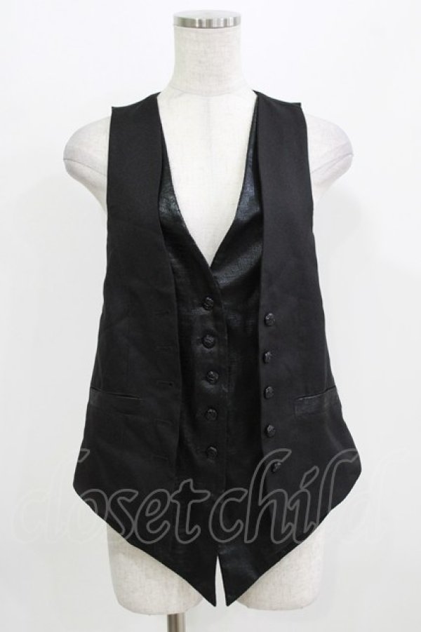 画像1: Qutie Frash / レイヤード風ベスト  黒 H-26-03-02-051-QU-TO-KB-ZH (1)