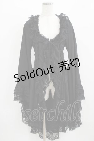 画像: Qutie Frash / 着物レースカーディガン  黒 H-26-03-02-055-QU-TO-KB-ZH