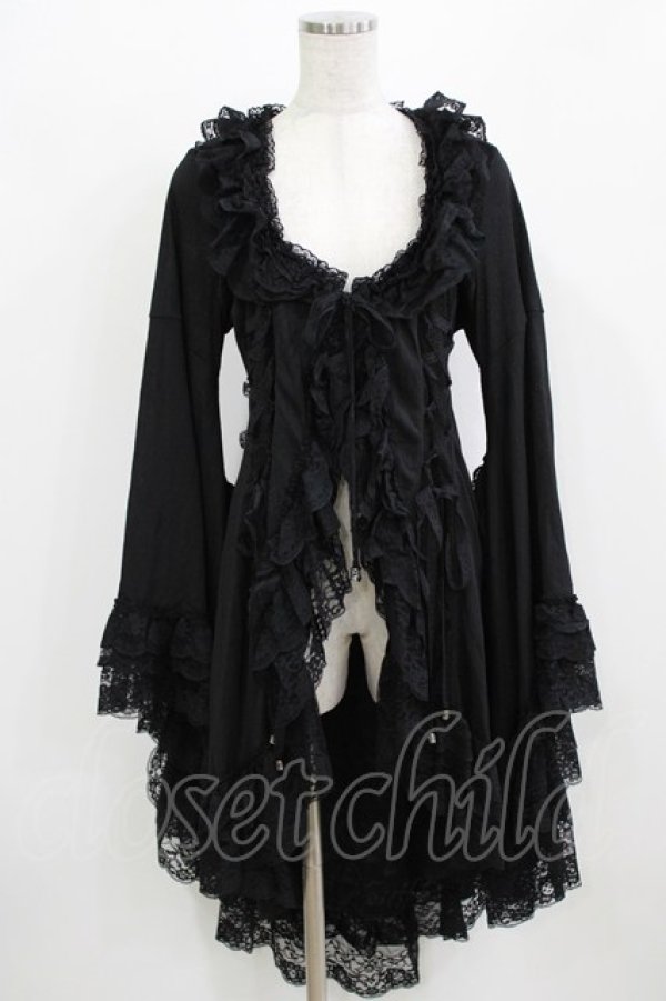 画像1: Qutie Frash / 着物レースカーディガン  黒 H-26-03-02-055-QU-TO-KB-ZH (1)