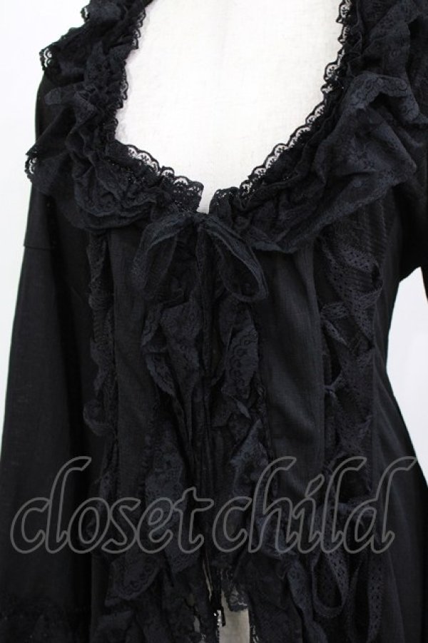 画像4: Qutie Frash / 着物レースカーディガン  黒 H-26-03-02-055-QU-TO-KB-ZH (4)