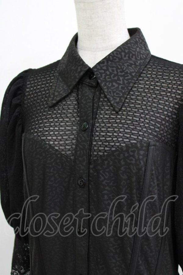 画像4: Qutie Frash / パフスリーブブラウス L 黒 H-26-03-02-056-QU-BL-KB-ZH (4)