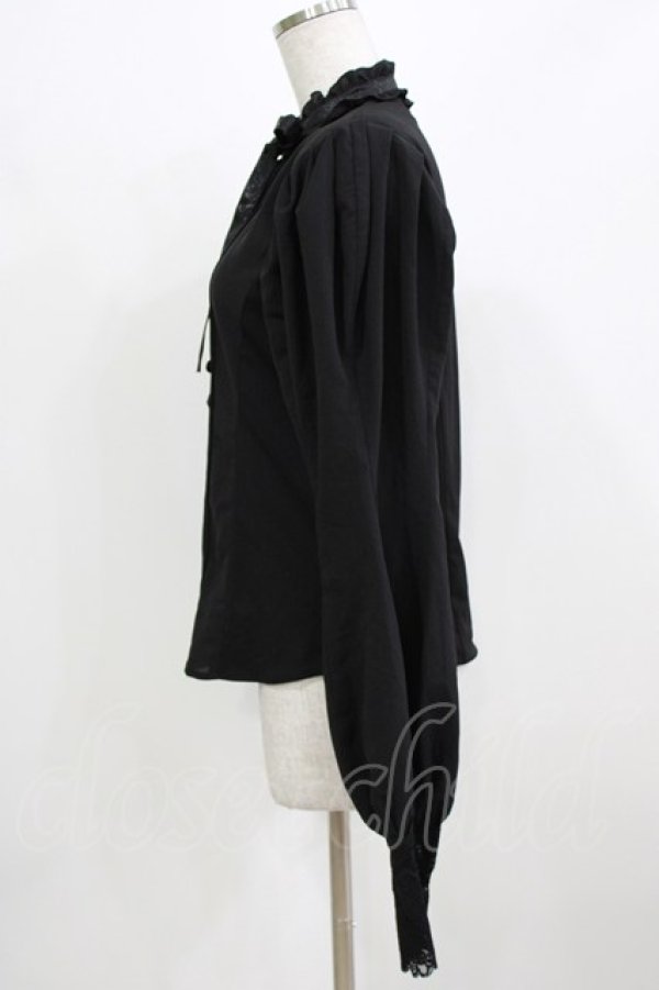 画像2: Qutie Frash / ピンタックブラウス  黒 H-26-03-02-061-QU-BL-KB-ZH (2)