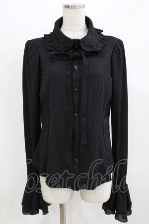 画像: Qutie Frash / 丸襟ブラウス  黒 H-26-03-02-062-QU-BL-KB-ZH