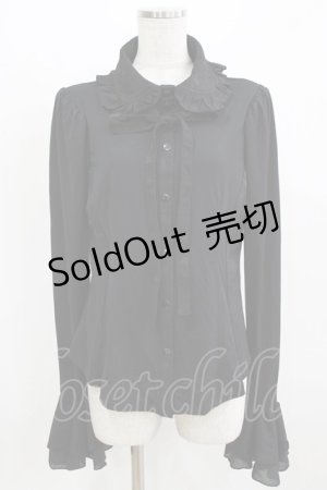 画像: Qutie Frash / 丸襟ブラウス  黒 H-26-03-02-062-QU-BL-KB-ZH