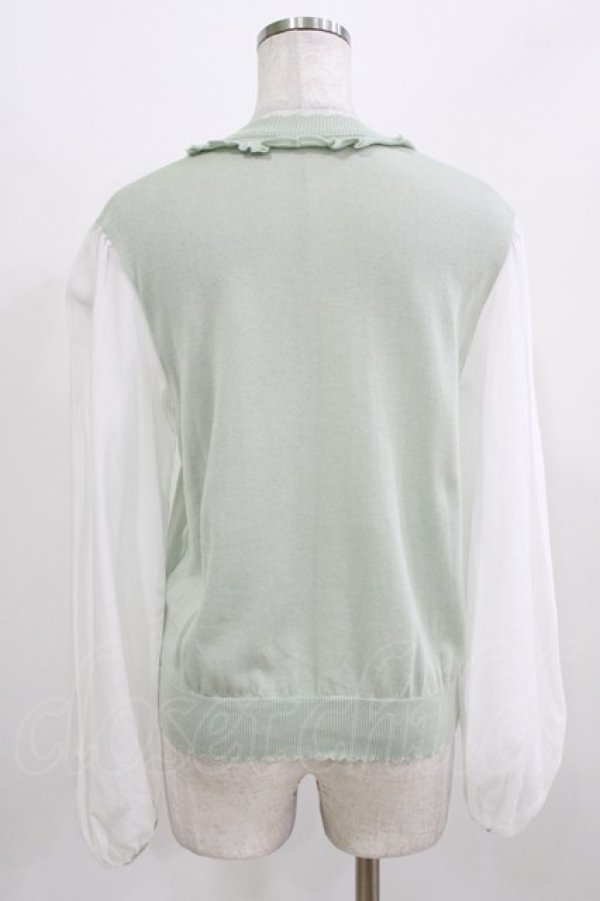 画像3: Jane Marple / シアースリーブプルオーバー  ミント×オフ H-26-03-02-064-JM-TO-KB-ZH (3)