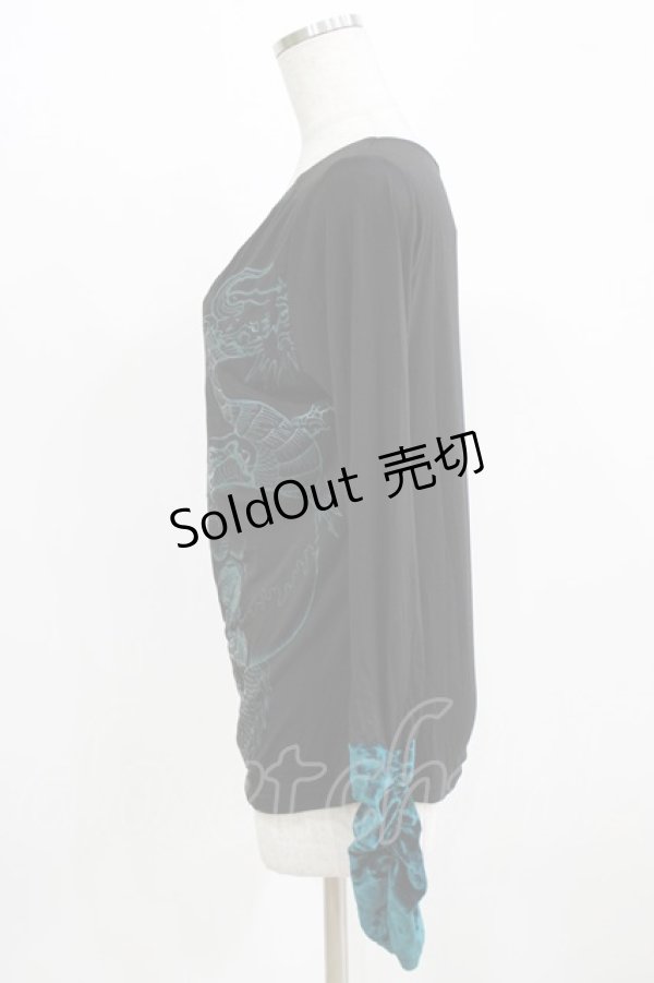 画像2: Qutie Frash / クロスインナーT  黒×緑 H-26-03-02-065-QU-TO-KB-ZH (2)