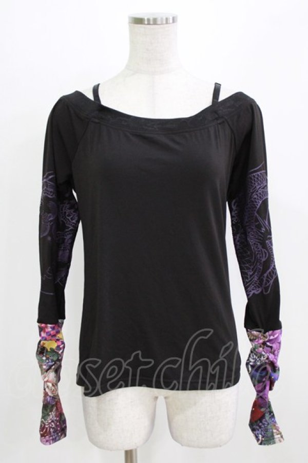 画像1: Qutie Frash / オフショルインナー  黒 H-26-03-02-068-QU-TO-KB-ZH (1)