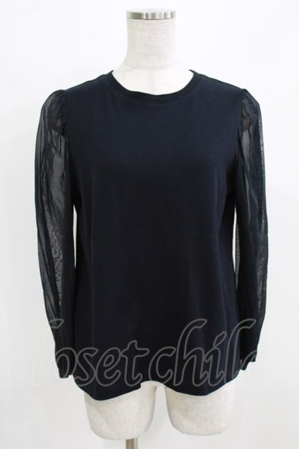 画像1: Jane Marple / シアースリーブカットソー  ネイビー H-26-03-02-069-JM-TO-KB-ZH (1)