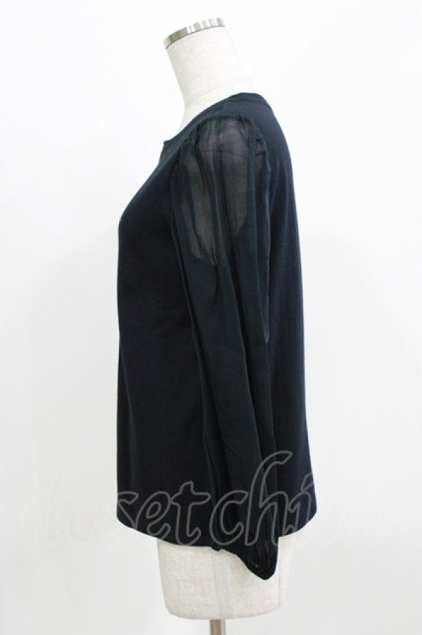 画像2: Jane Marple / シアースリーブカットソー  ネイビー H-26-03-02-069-JM-TO-KB-ZH (2)