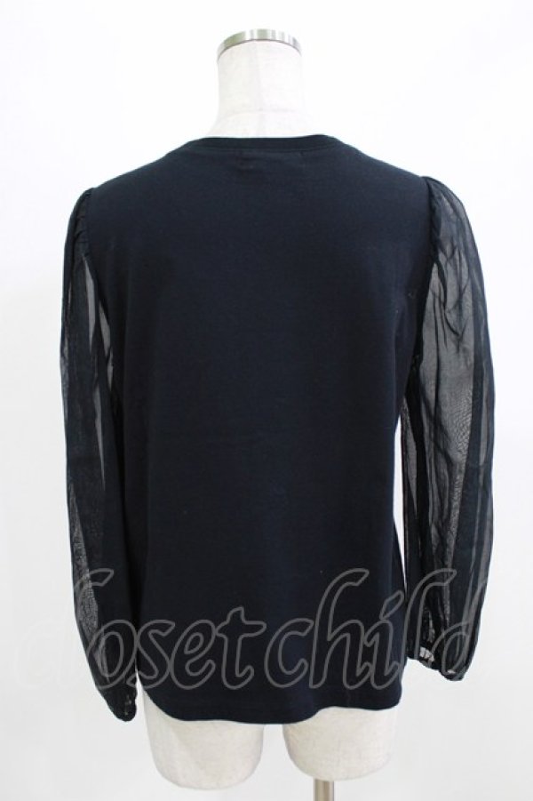 画像3: Jane Marple / シアースリーブカットソー  ネイビー H-26-03-02-069-JM-TO-KB-ZH (3)