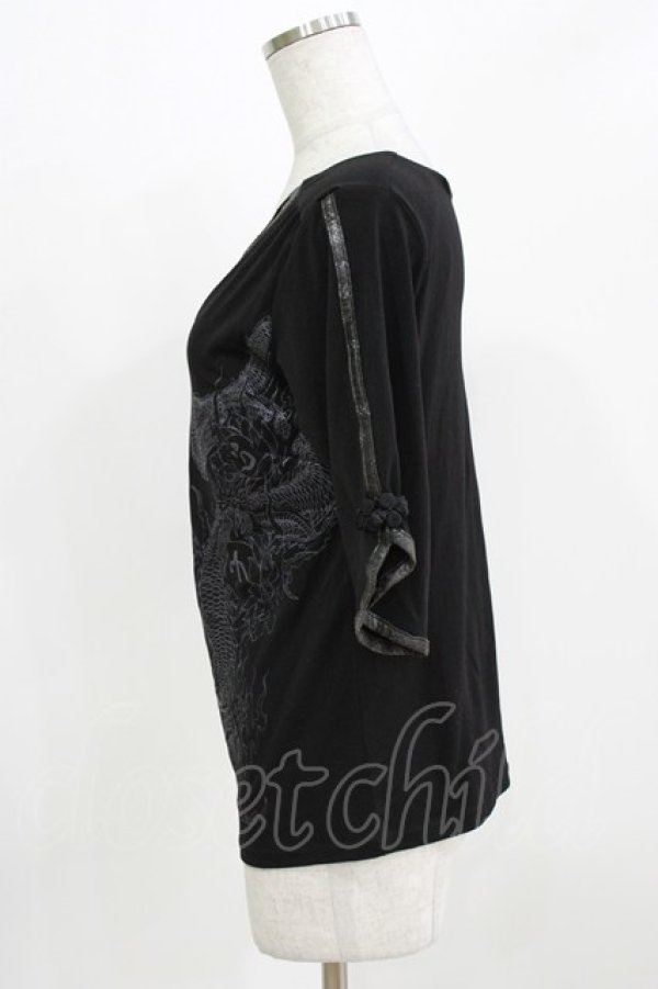 画像2: Qutie Frash / クロスインナートップス  黒×黒 H-26-03-02-071-QU-TO-KB-ZH (2)