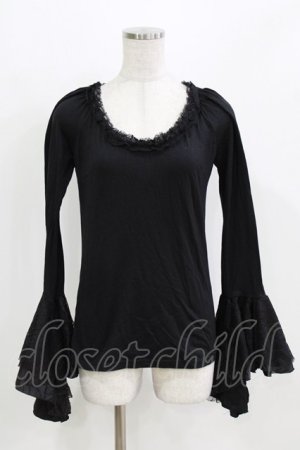 画像: Qutie Frash / チュールフレアカットソー  黒 H-26-03-02-072-QU-TO-KB-ZH
