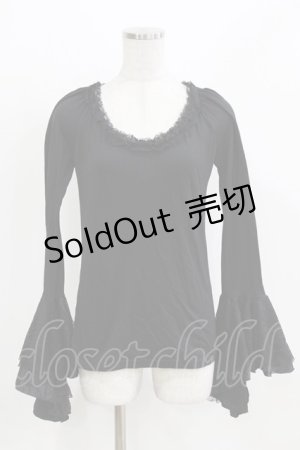 画像: Qutie Frash / チュールフレアカットソー  黒 H-26-03-02-072-QU-TO-KB-ZH