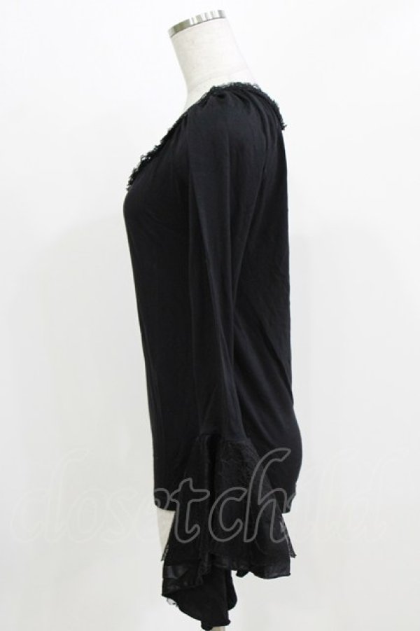 画像2: Qutie Frash / チュールフレアカットソー  黒 H-26-03-02-072-QU-TO-KB-ZH (2)