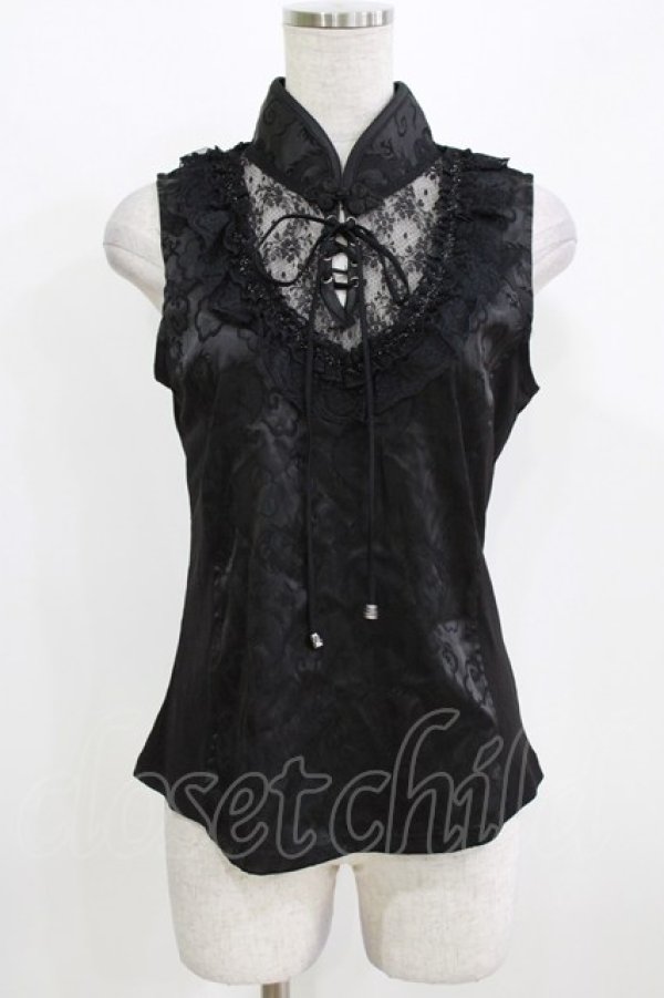 画像1: Qutie Frash / チャイナタンク  黒 H-26-03-02-075-QU-TO-KB-ZH (1)