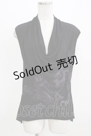 画像: Qutie Frash / ノースリーブカットソー  黒 H-26-03-02-076-QU-TO-KB-ZH