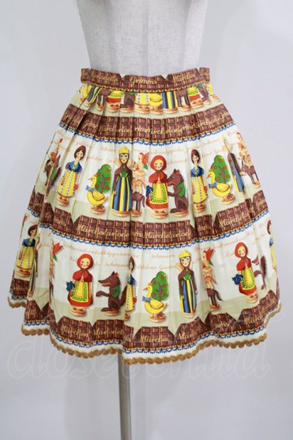 画像1: Jane Marple / Grimms Marionetteのタックスカート  アイボリー H-26-03-02-012-JM-SK-KB-ZH (1)