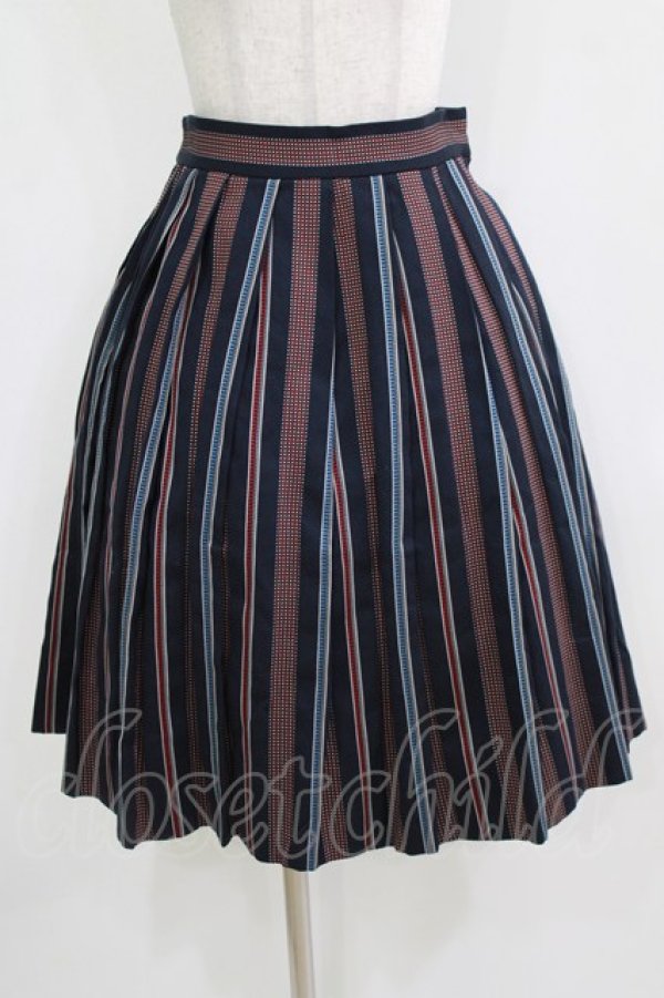 画像1: Jane Marple Dans Le Salon / レジメンタルタックスカート  ネイビー H-26-03-02-013-JM-SK-KB-ZH (1)