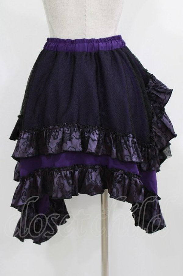 画像4: Qutie Frash / ドラゴンサテンスカート  パープル H-26-03-02-019-QU-SK-KB-ZH (4)
