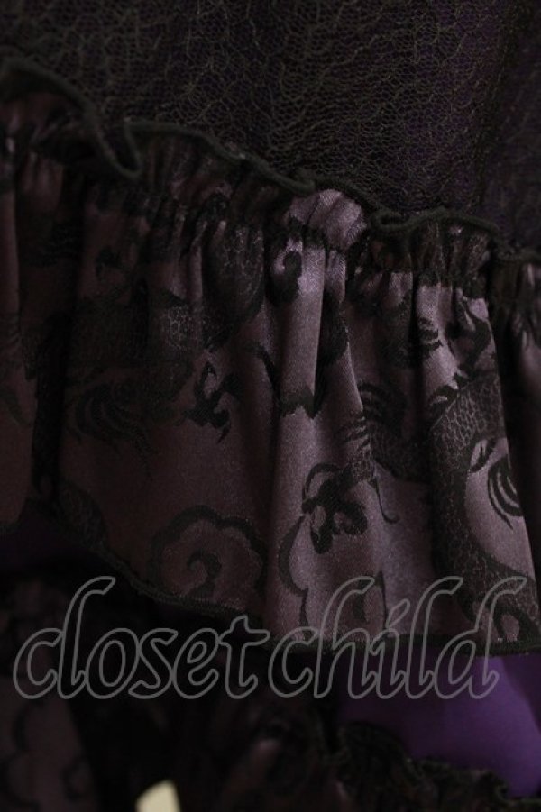 画像5: Qutie Frash / ドラゴンサテンスカート  パープル H-26-03-02-019-QU-SK-KB-ZH (5)